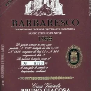Bruno Giacosa Barbaresco Albesani Santo Stefano 1982